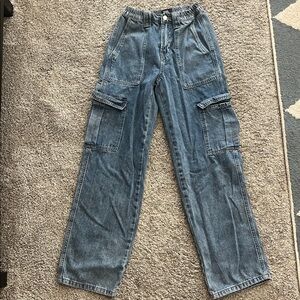 Wide Leg Blue Jeans